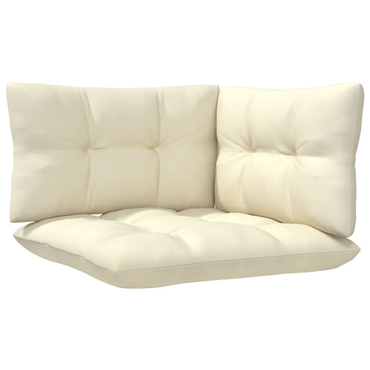 NNEVL 9 Piece Garden Lounge Set with Cream Cushions Pinewood-4