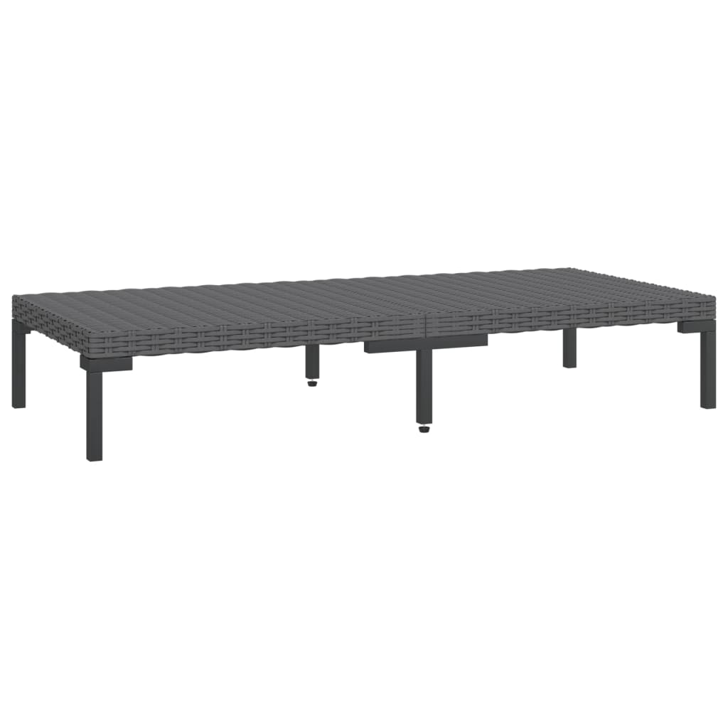 NNEVL 4-piece Garden Lounge Set with Cushions – Dark Grey Polyrattan