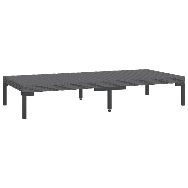NNEVL 4-piece Garden Lounge Set with Cushions – Dark Grey Polyrattan