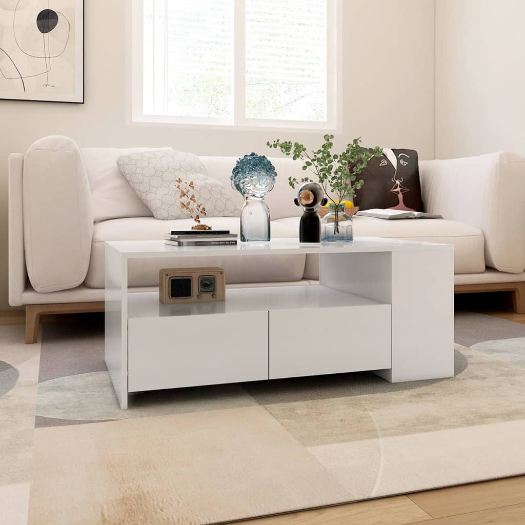 Soffbord – vitt, 102×55×42 cm