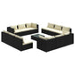 NNEVL 13 Piece Garden Lounge Set with Cushions Poly Rattan Black-1