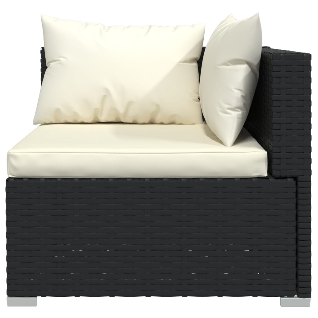 NNEVL 13 Piece Garden Lounge Set with Cushions Poly Rattan Black-2