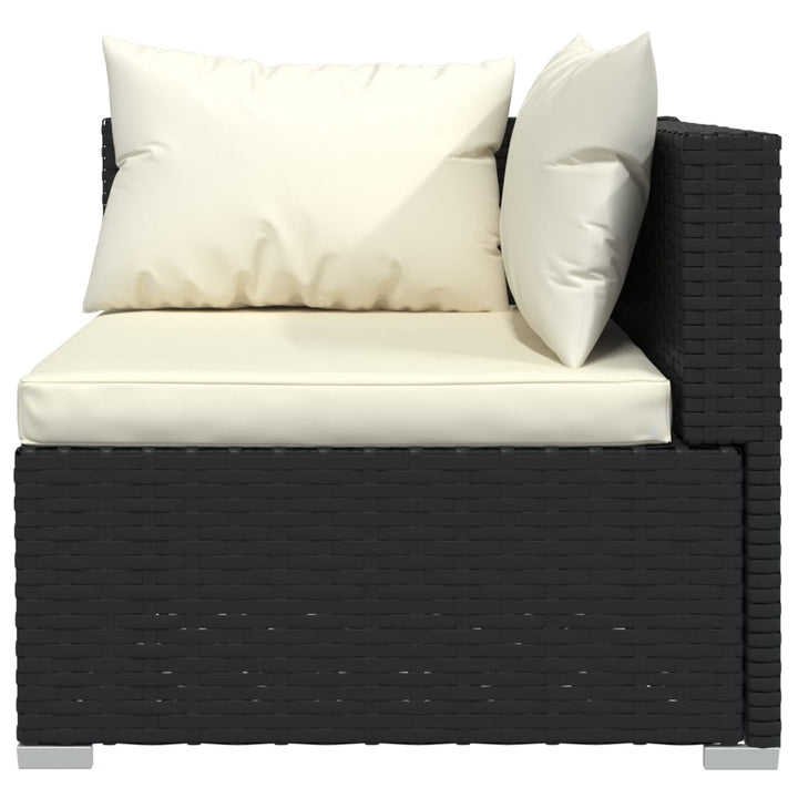 NNEVL 13 Piece Garden Lounge Set with Cushions Poly Rattan Black-2