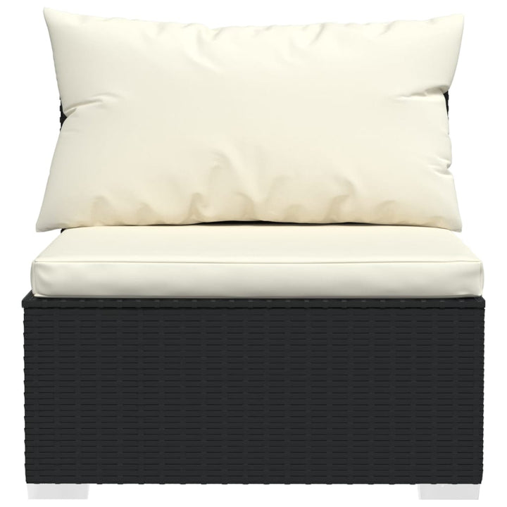 NNEVL 13 Piece Garden Lounge Set with Cushions Poly Rattan Black-4