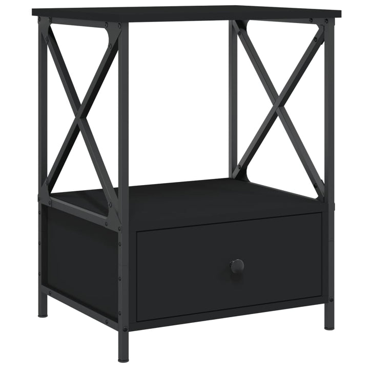 NNEVL Sängbord i industristil 50×41×65 cm – Svart