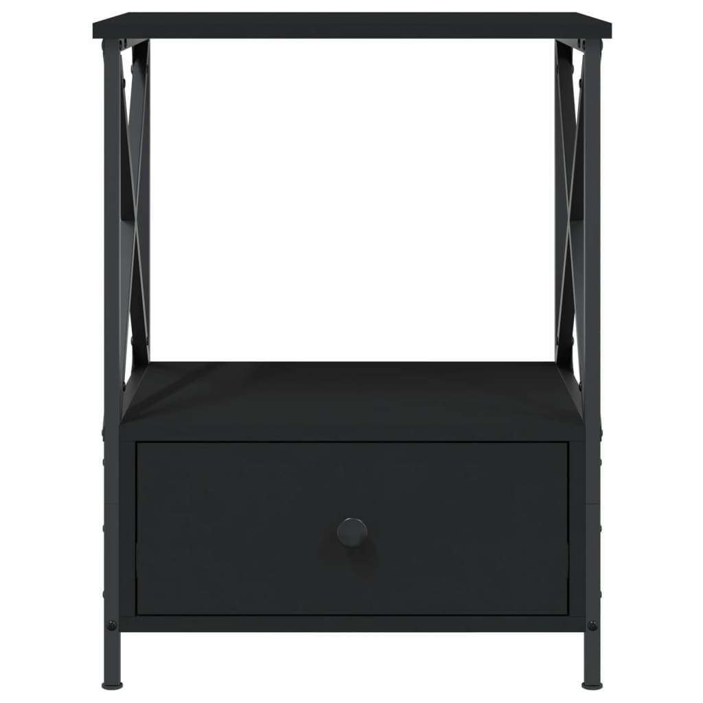 NNEVL Sängbord i industristil 50×41×65 cm – Svart