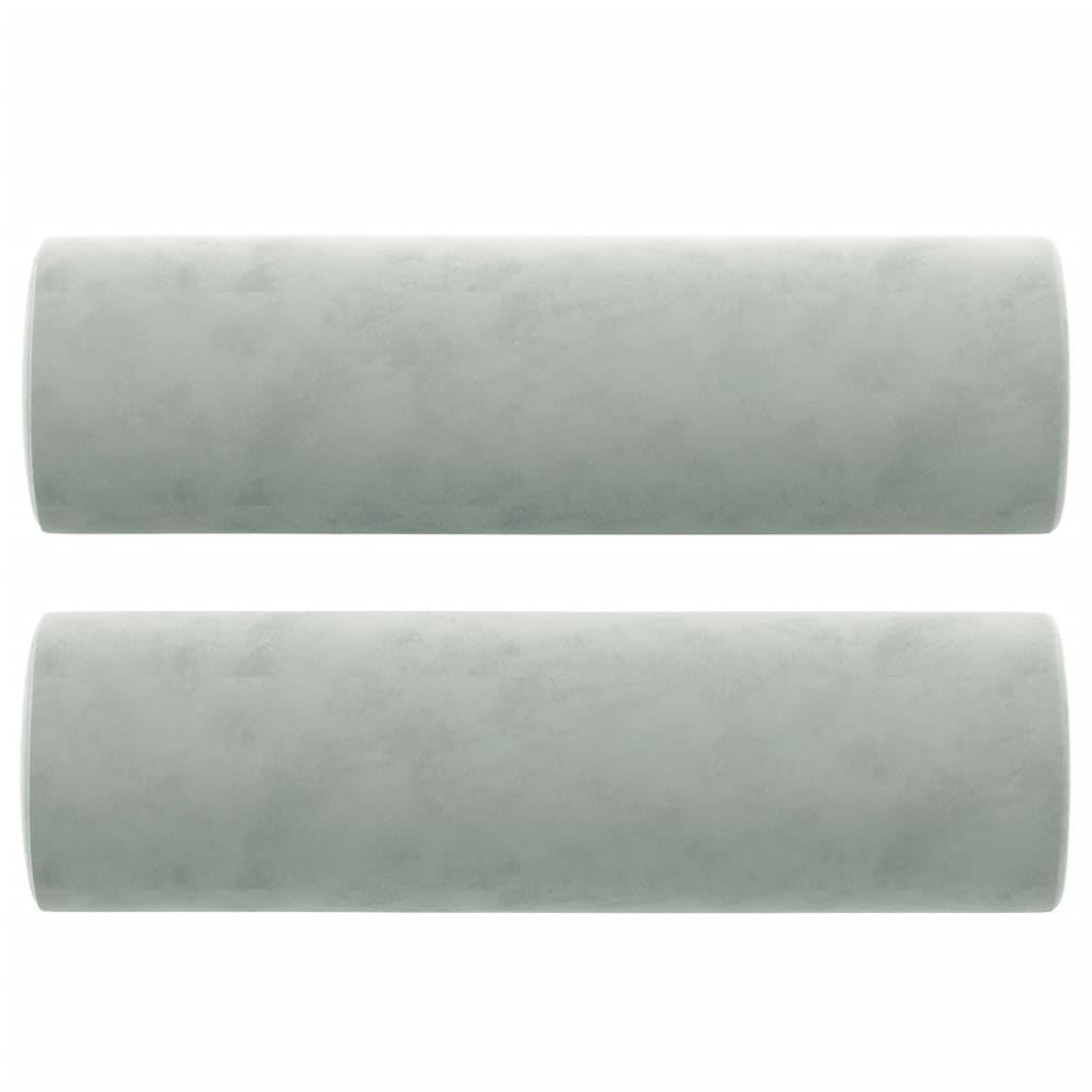 NNEVL 2-Seater Sofa with Throw Pillows Light Grey 120 cm Velvet-4