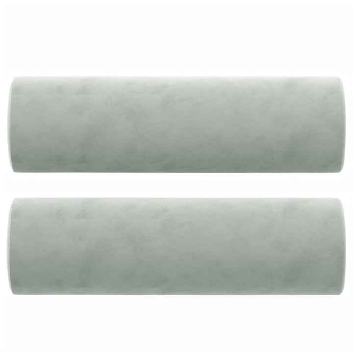 NNEVL 2-Seater Sofa with Throw Pillows Light Grey 120 cm Velvet-4