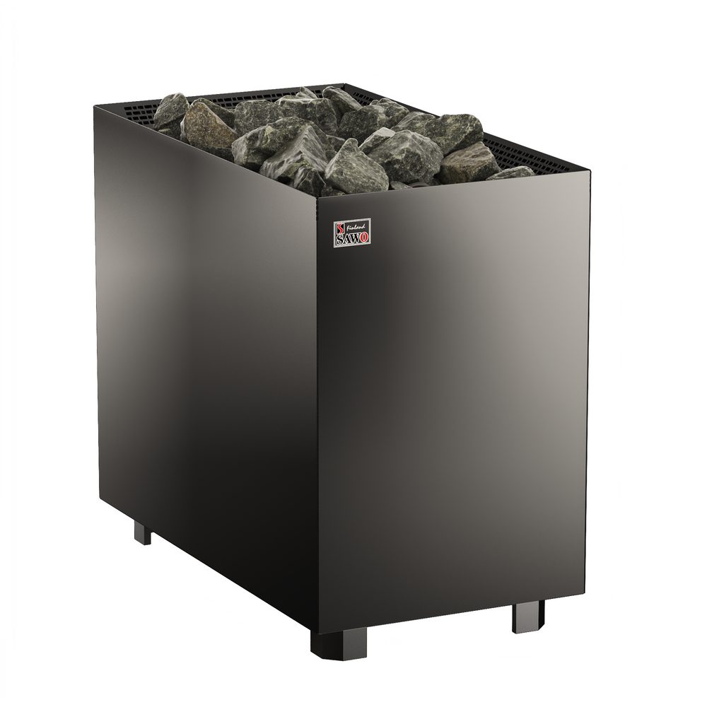 SAWO Electric Sauna Heater Stainless Steel Nordex Floor V12 Black NS 740x420 mm 3P