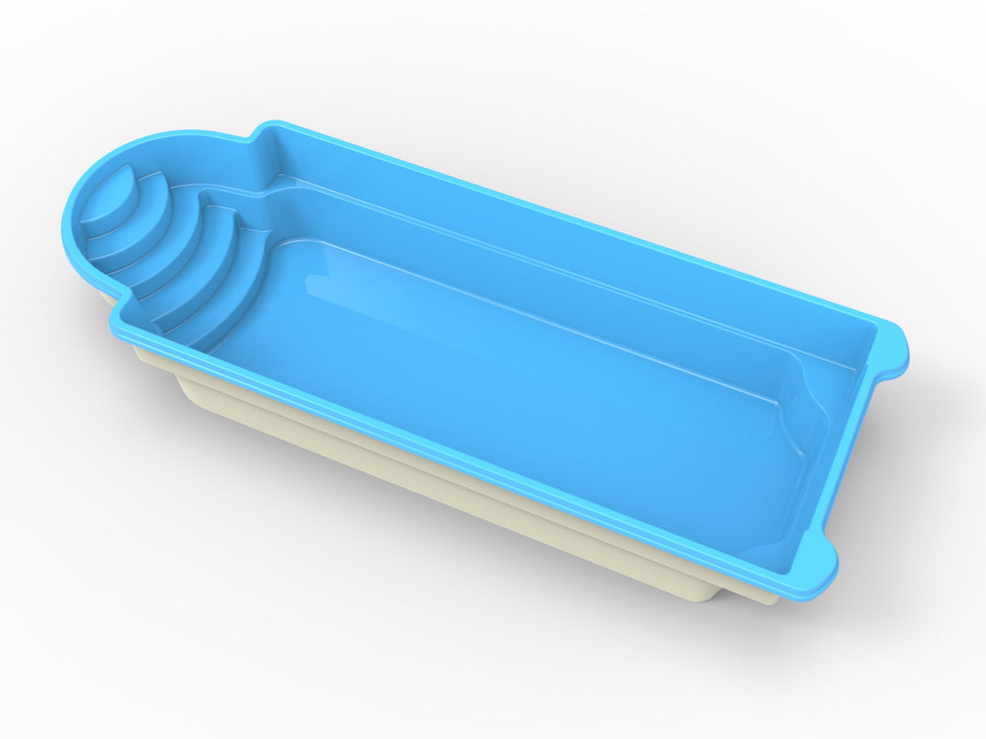 Glasfiberpool Älgsjön 10,00m x 3,70m x1,55m