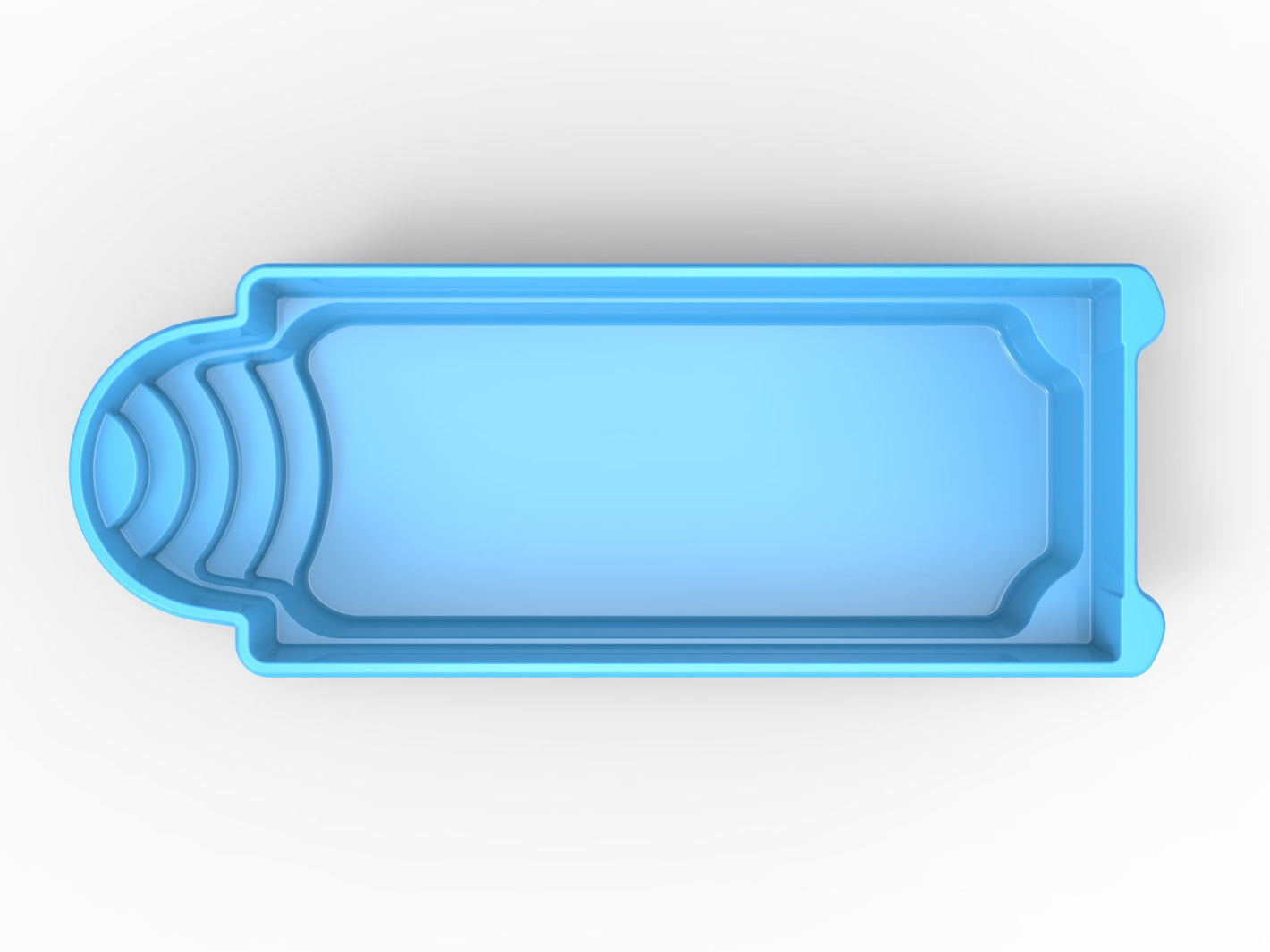 Glasfiberpool Älgsjön 10,00m x 3,70m x1,55m