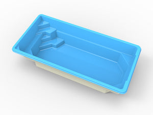 Glasfiberpool Åsnen 5,00m x 2,80m x 1,35m