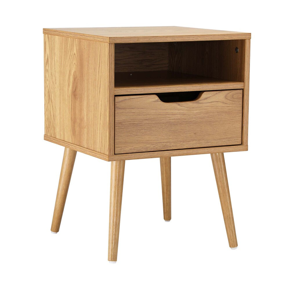 NNEED Bedside Table Handle-Free Open Shelf Wood-3