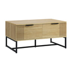 NNEED Coffee Table with Storage Drawers Wooden Natural-0