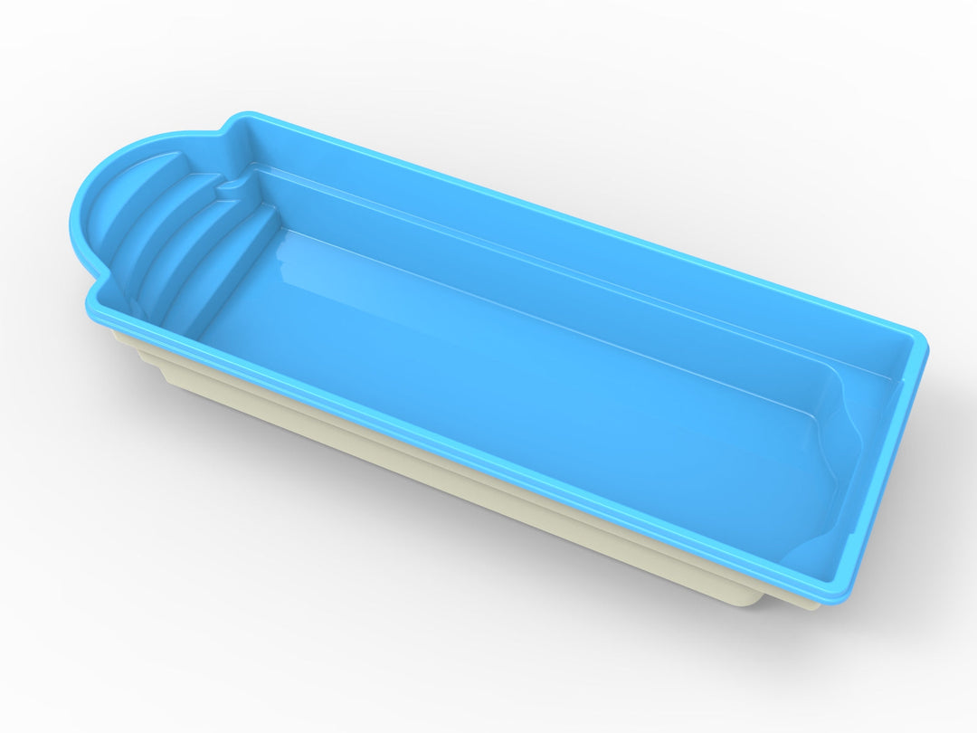 Glasfiberpool Flåsjön 8,10m x 3,16m x 1,40m