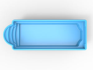 Glasfiberpool Flåsjön 8,10m x 3,16m x 1,40m
