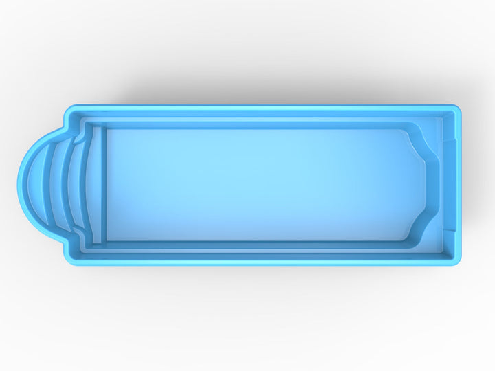 Glasfiberpool Flåsjön 8,10m x 3,16m x 1,40m