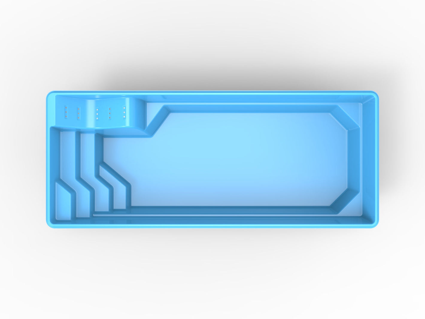 Glasfiberpool Funäsdalssjön 7,50m x 3,10m x 1,50m