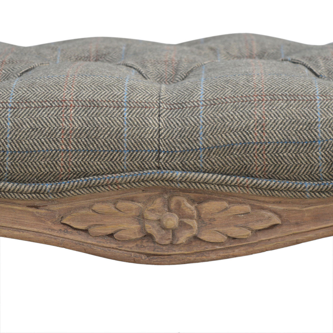 wholesale Multi Tweed Carved Bedroom Bench for resale