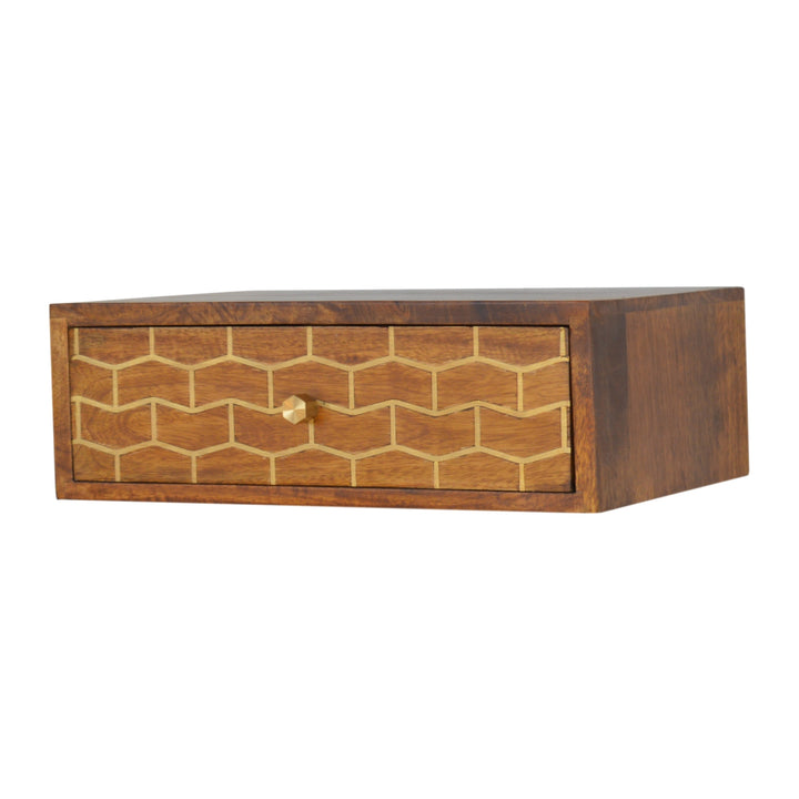 IN1283 - Wall Mounted Gold Art Pattern Chestnut Bedside wholesalers