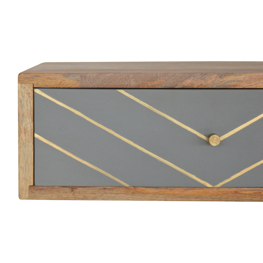 IN1284 - Wall Mounted Sleek Cement Brass Inlay Bedside dropshipping
