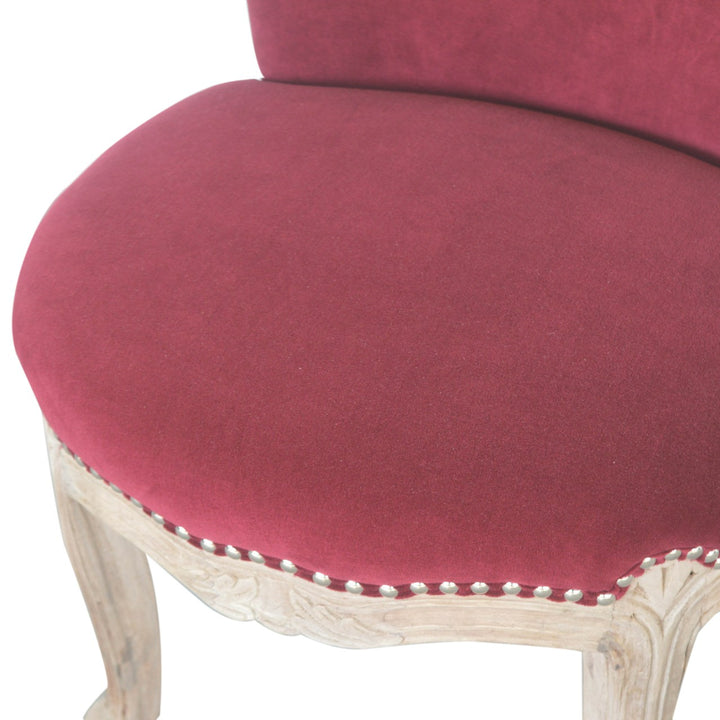 Wine Red Velvet Studded Chair-3