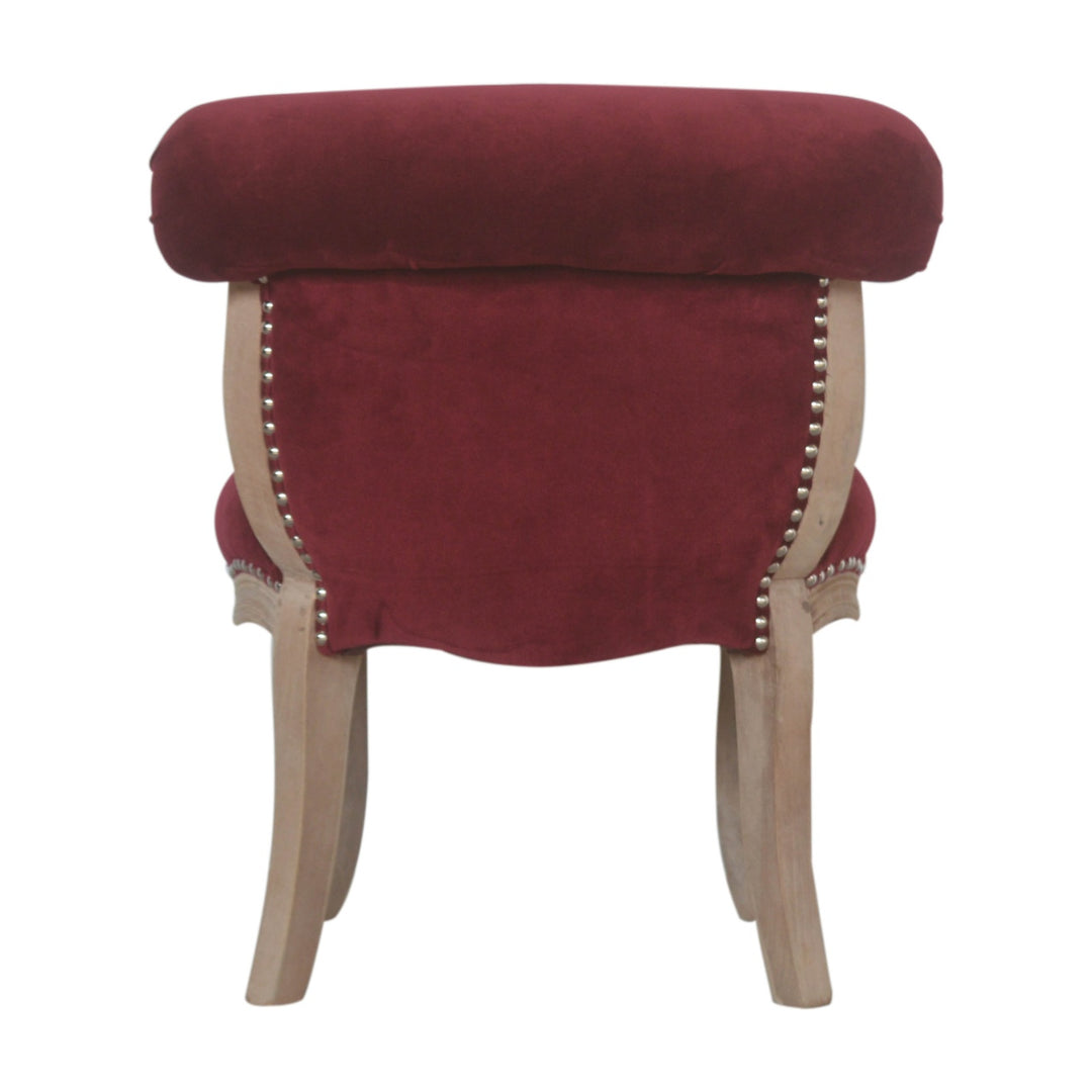 Wine Red Velvet Studded Chair-8