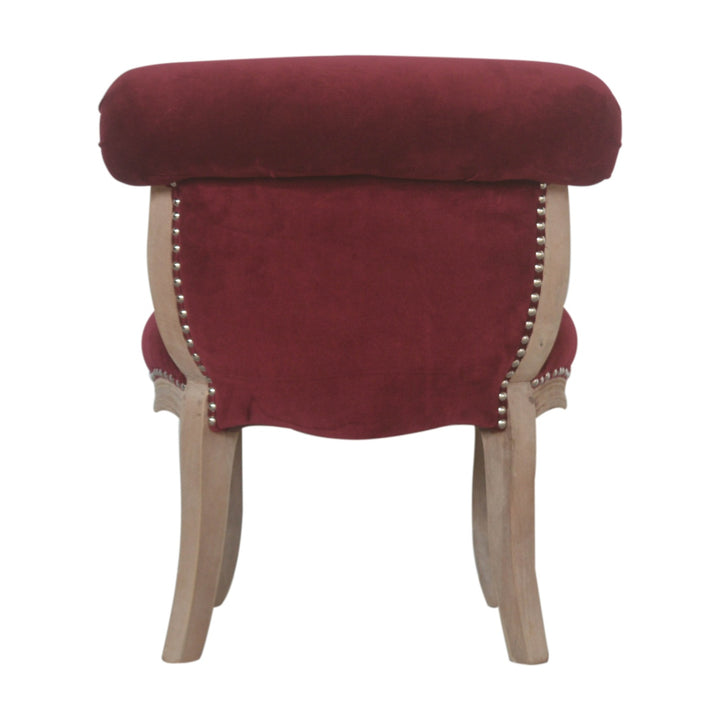 Wine Red Velvet Studded Chair-8