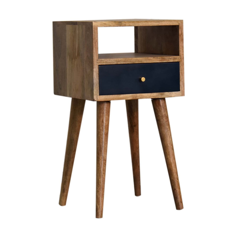 Mini Navy Blue Hand Painted Bedside-1