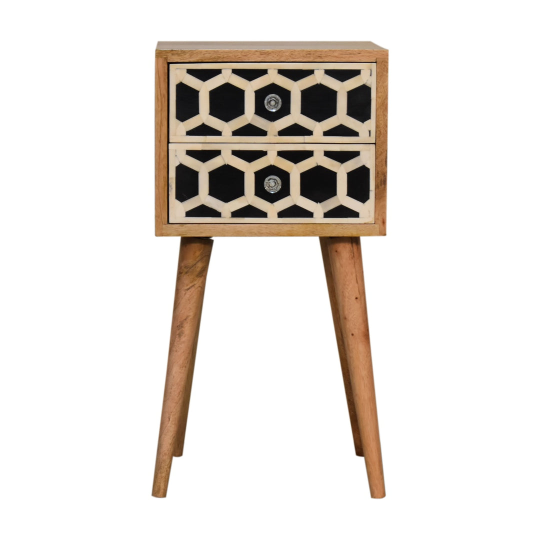 Mini Bone Inlay 2 Drawer Bedside-1