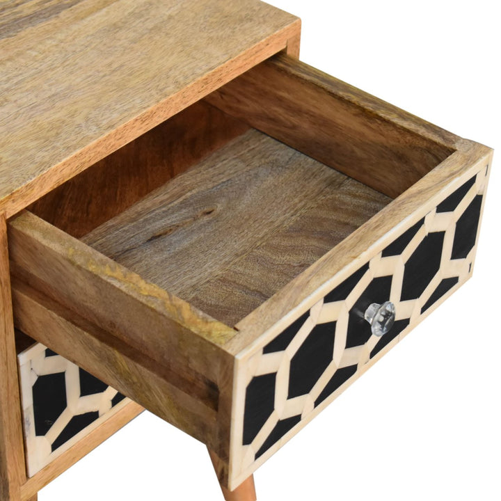 Mini Bone Inlay 2 Drawer Bedside-5
