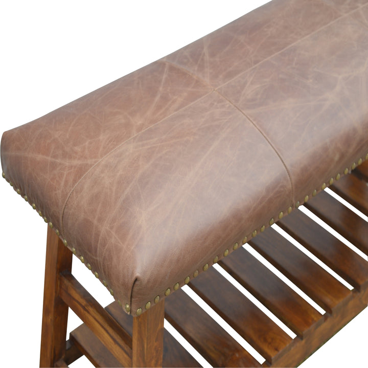 Buffalo Hide Hallway Bench-4