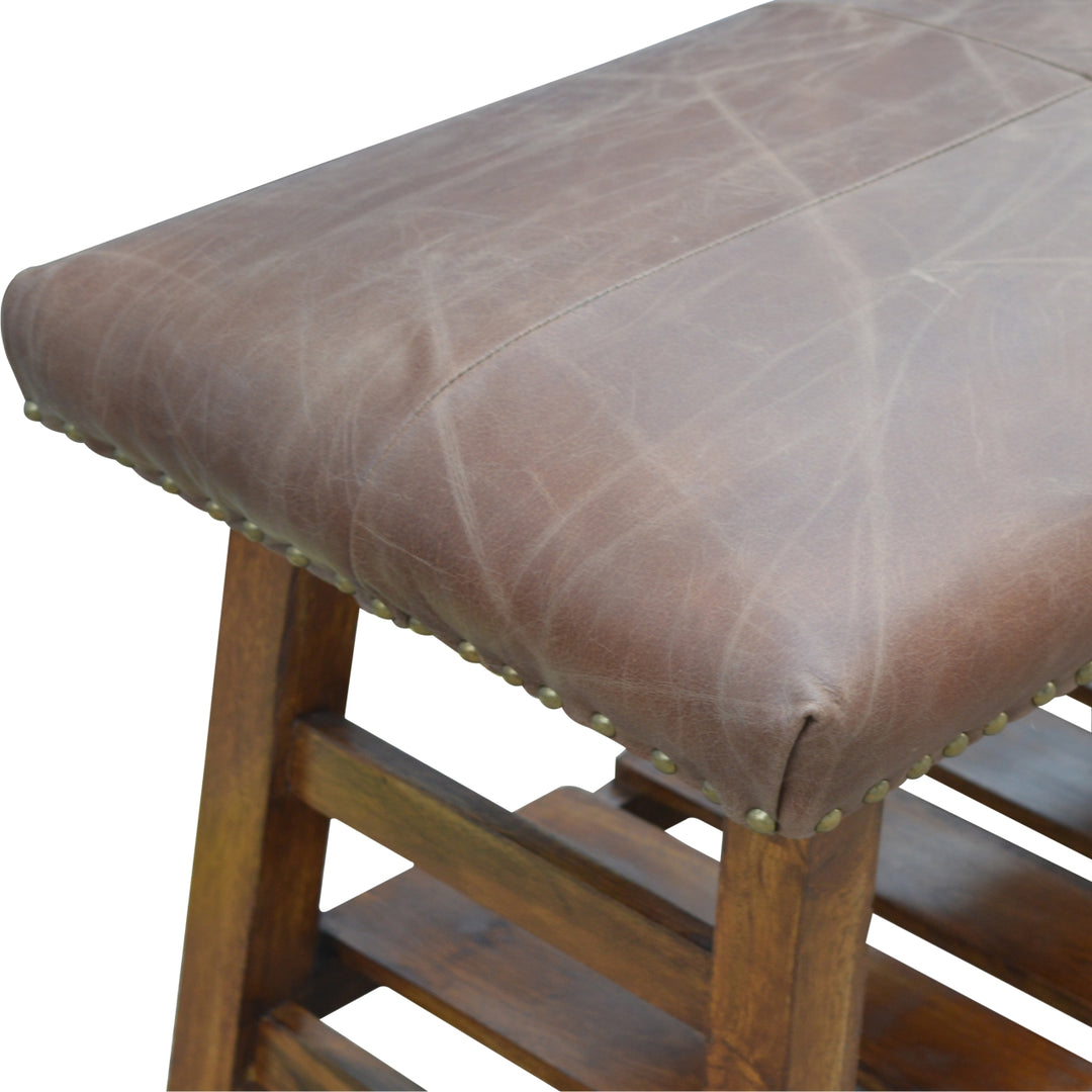 Buffalo Hide Hallway Bench-5
