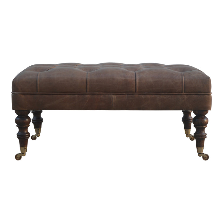 Buffalo Leather Ottoman-0