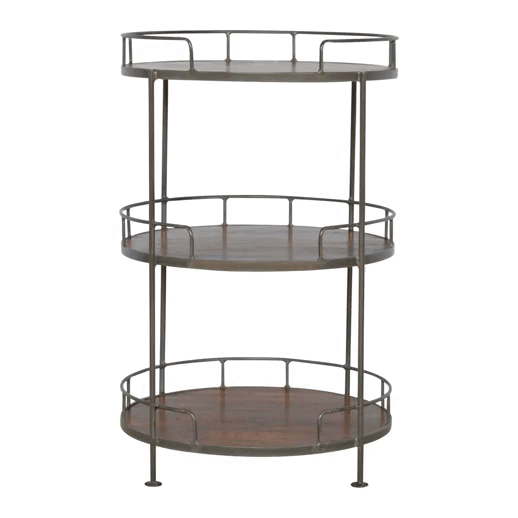 Industrial Round Butler Tray Table-1
