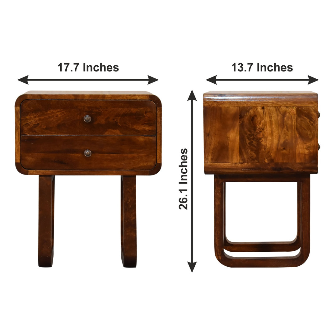 U-Curved Chestnut Nightstand-14