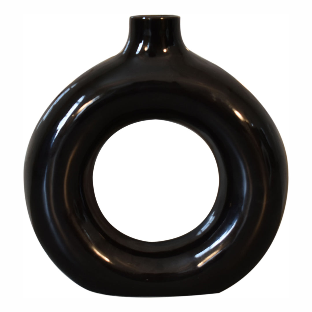 Black &amp; White Gloss Flower Vase-2
