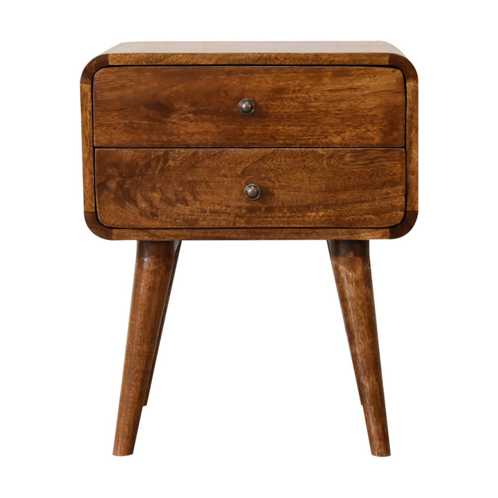 Curved Chestnut nightstand-0