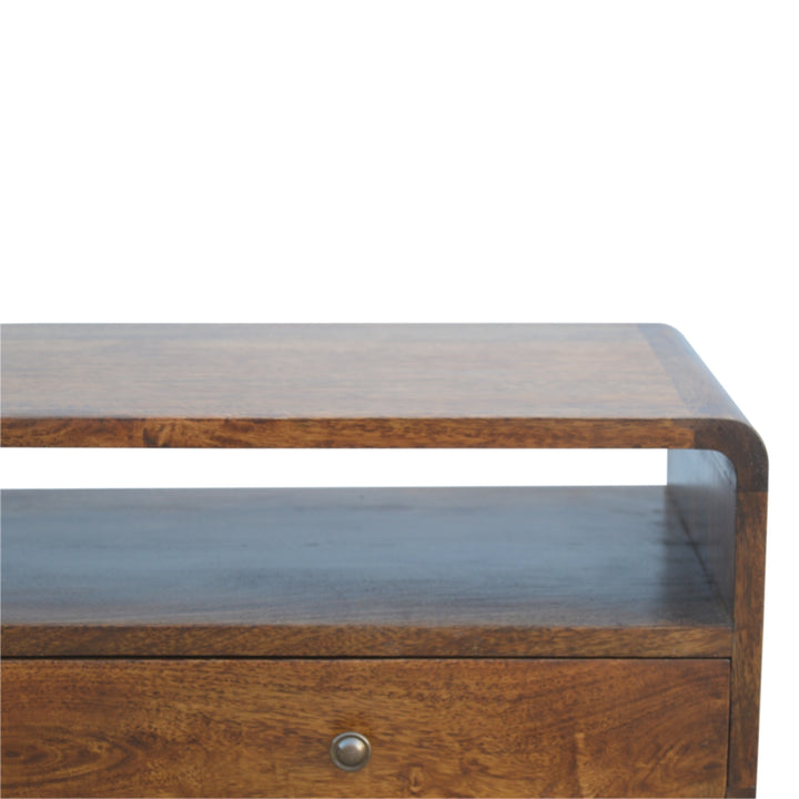 Curved Chestnut Console Table for reselling