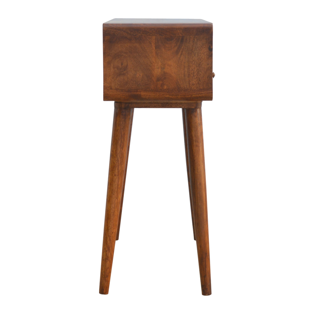 Curved Chestnut Console Table-8