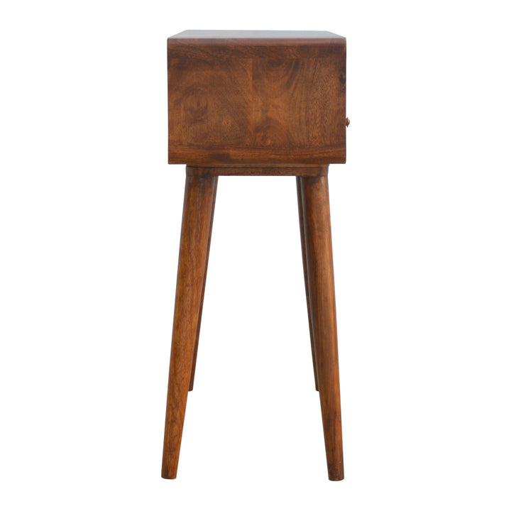 Curved Chestnut Console Table-8