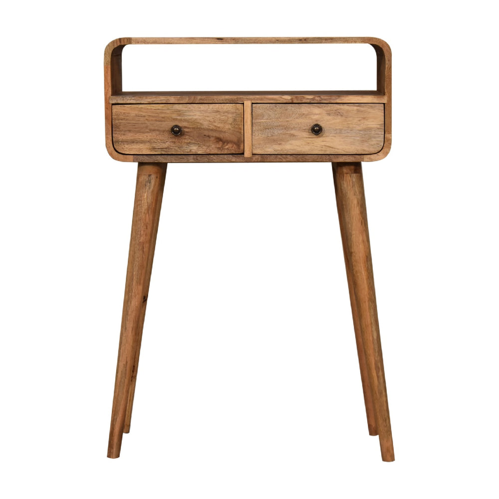 Mini Curved Oak-ish Console Table wholesalers
