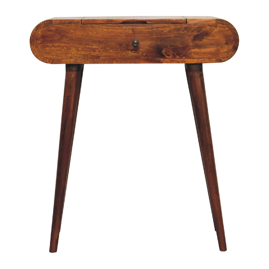 Mini Chestnut Dressing Table with Foldable Mirror for resale