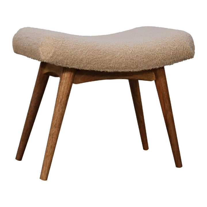Boucle Cream Curved Bench dropshipping