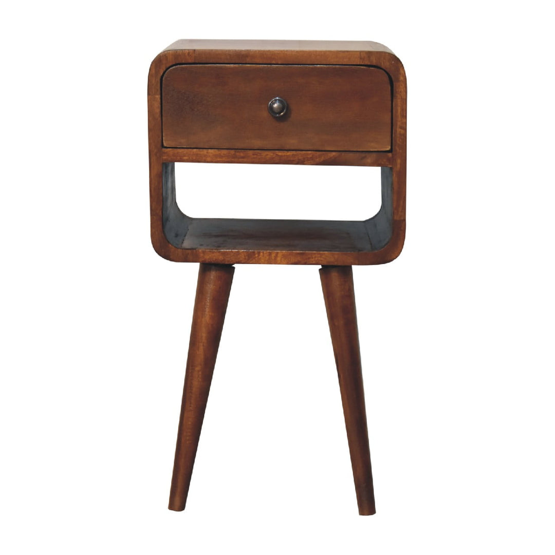 Mini Chestnut Curved Bedside with Lower Slot wholesalers