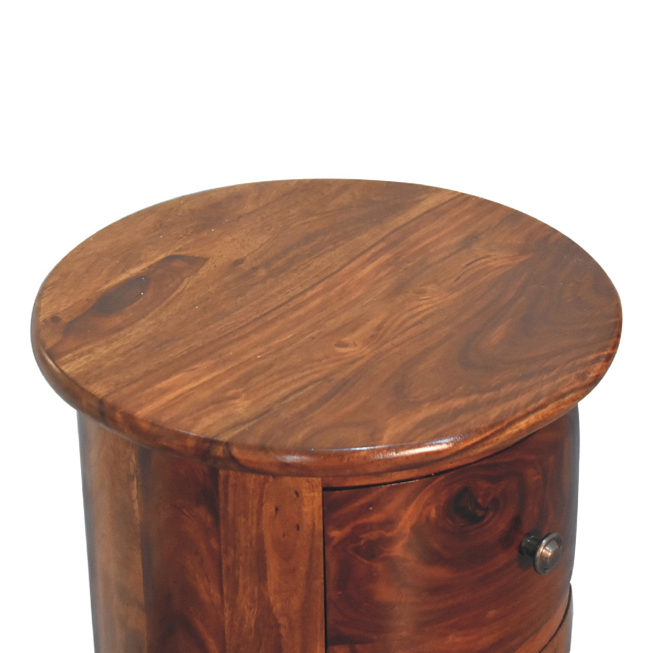 3 Drawer Chestnut Sheesham Drum-4