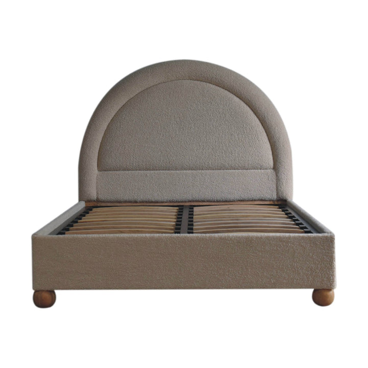 Cream Boucle Double Bed-0