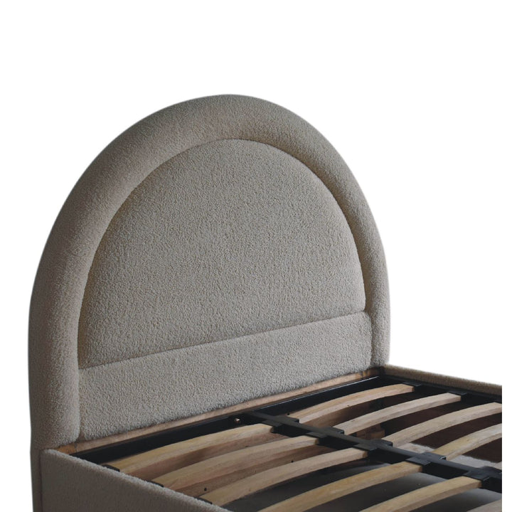 Cream Boucle Double Bed-4