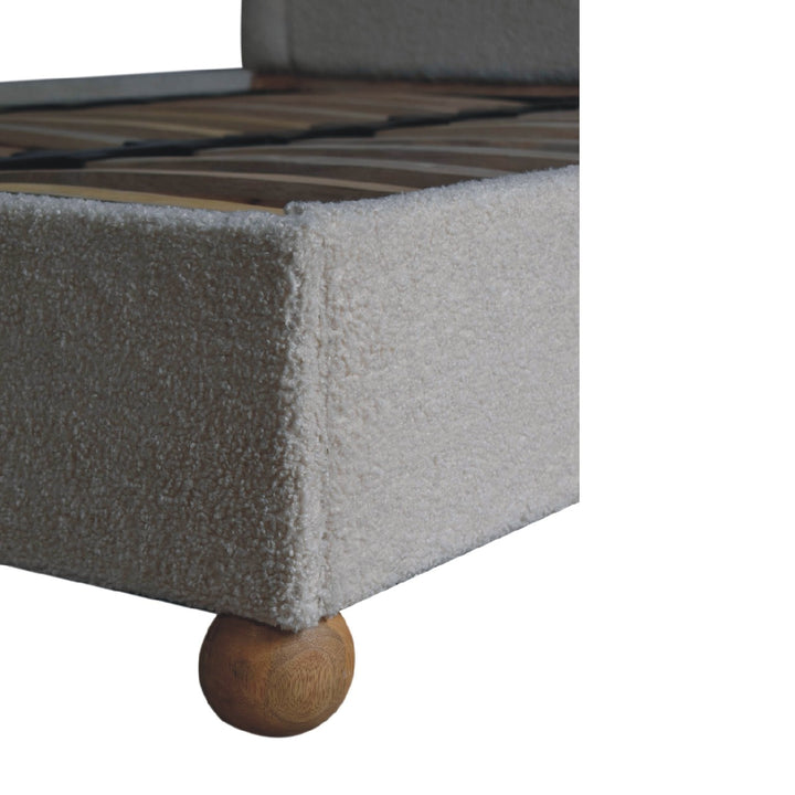 Cream Boucle Double Bed-6