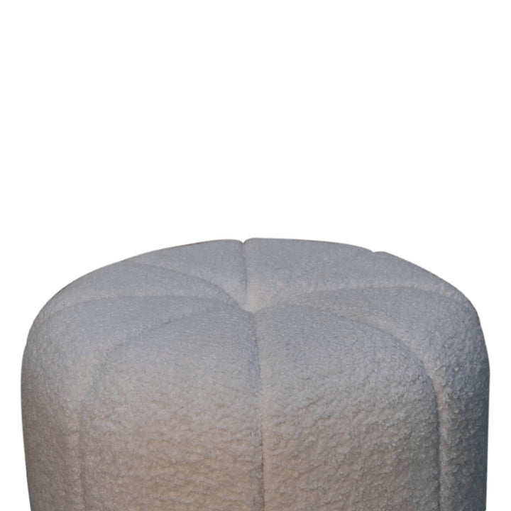 White Boucle Circus Footstool-4